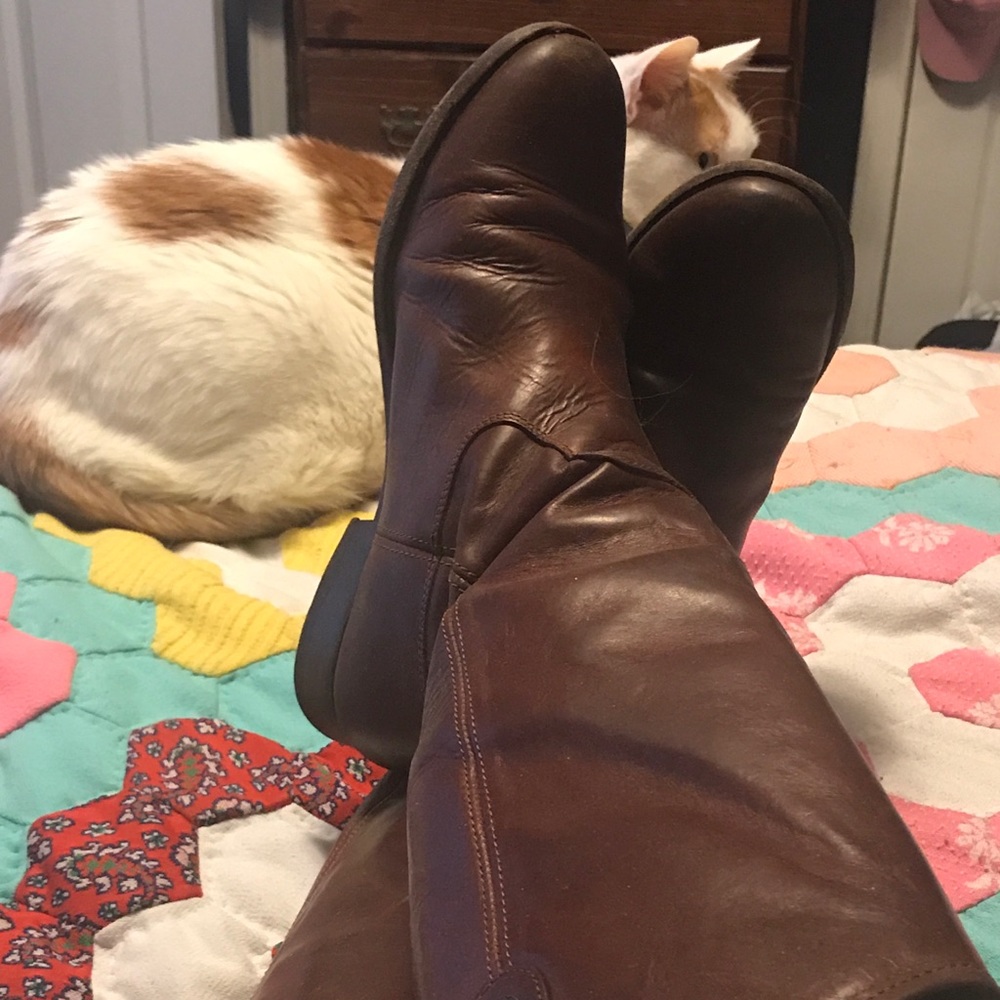 Frye Melissa Button Boots, Extended Calf in Cognac